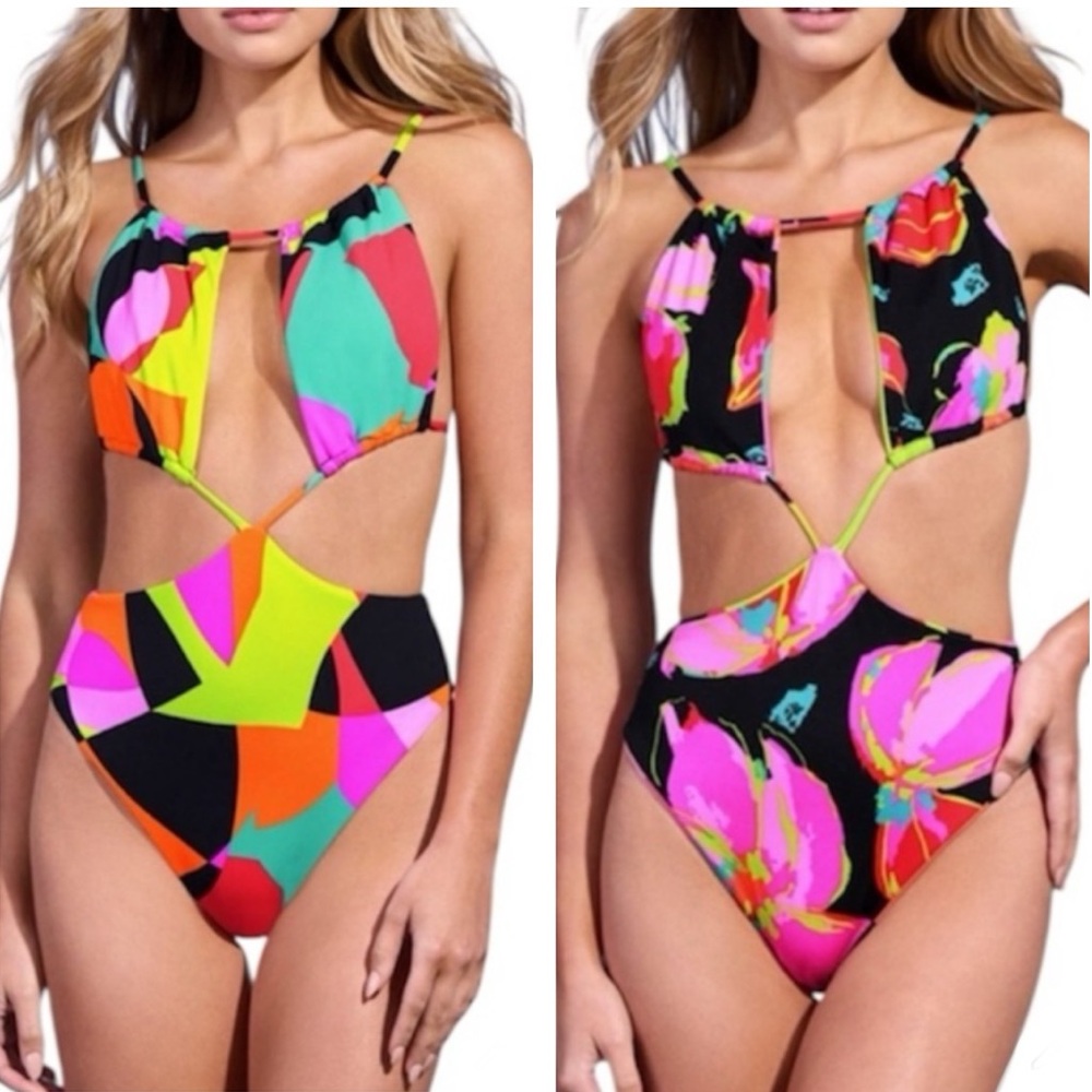 MAAJI Reversible Rubik Cube Haslton Trikini One Piece NEW Size M Anthropologie